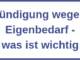 Kündigung wegen Eigenbedarf - was ist wichtig