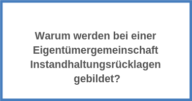 Instandhaltungsrucklagen In Einer Eigentumergemeinschaft