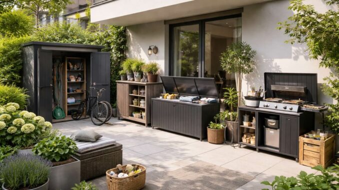 Stauraumlösungen für Eigentumswohnungen ⇒ Garten & Terrasse nutzen